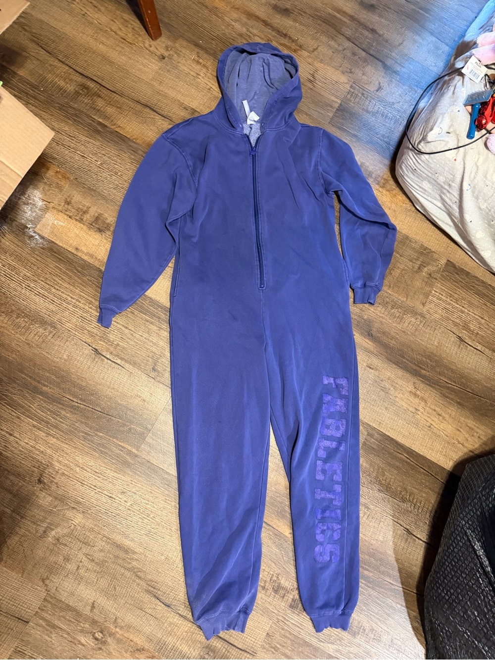 Fabletics Adult Purple Blue Hooded One-Piece Jumpsuit